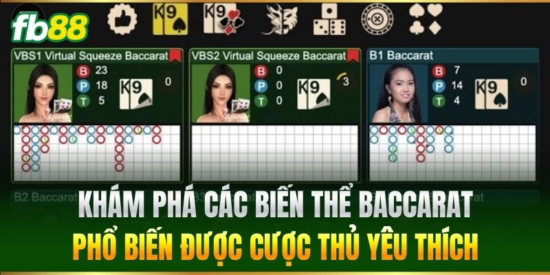 Các Biến Thể Bài Baccarat Săn Thưởng Khủng Cho Bet Thủ FB88 2 Khám phá Các Biến Thể Bài Baccarat phổ biến được cược thủ yêu thích